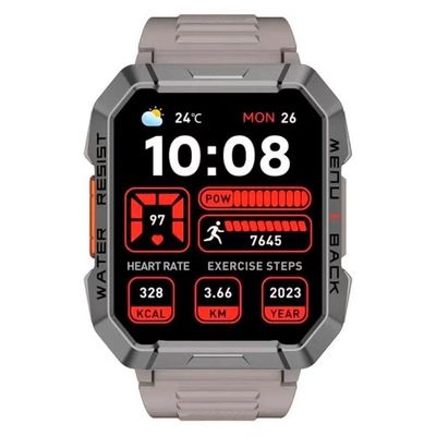 Smartwatch D20 W60 1.3" Monitoramento Saúde 24-7 Bateria 360 Dias Khaki
