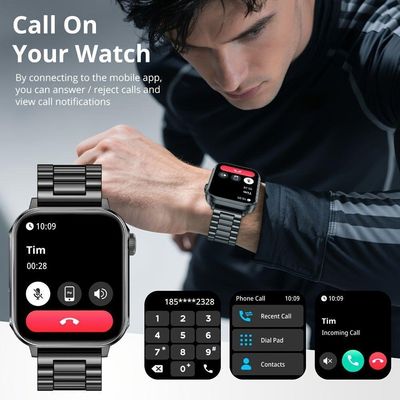 Relógio Smartwatch Com Carregamento Tipo C, Função Led, Botão Rotativo Prateado