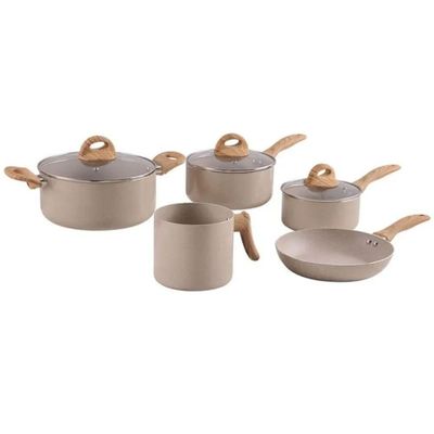 Conjunto de Panelas Smart Plus 5 Peças Alumínio Antiaderente Areia Indução Brinox