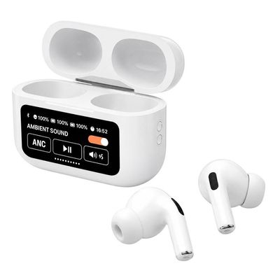 Fone de Ouvido Wireless MDM Audio Cristalino Tela Smart Bluetooth 5.3 Branco Perolado
