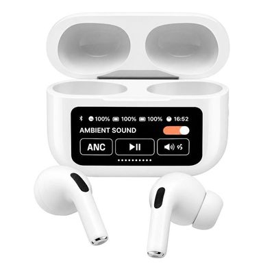 Fone de Ouvido MDM Fone de Ouvido Branco Premium Tela Smart Audio Premium com Cancelamento Ativo