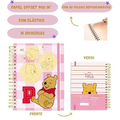 Caderno DAC Smart Mini Ursinho Pooh Capa Dura 80