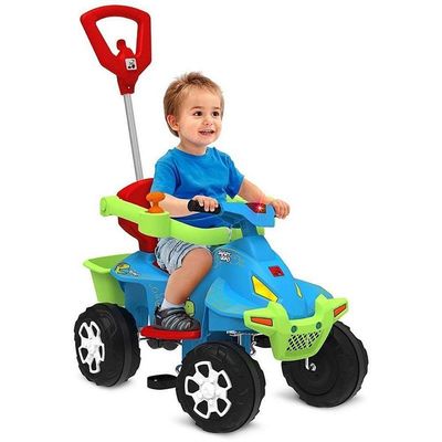 Veículo para Bebê Smart Quad Função Passeio e Pedal Azul Bandeirante