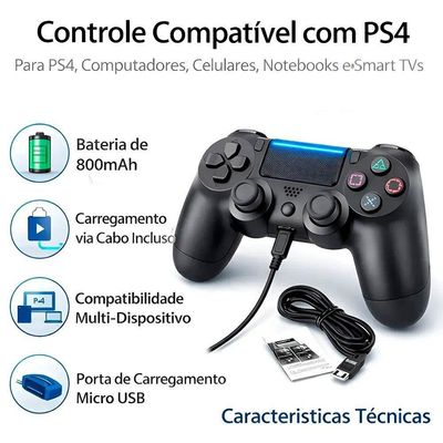 Controle Playstation PS4 Double-Motor para PS4 Smart TV