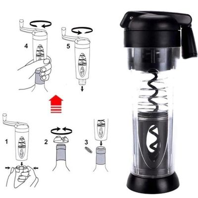 Saca Rolhas Manual Twist N Pull Smart Touch Abridor de Vinho Acrílico e Metal com Cortador de Lacre