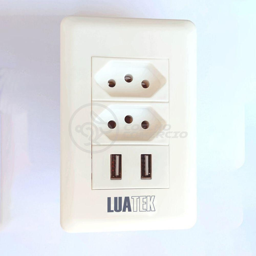 Tomada de Parede com USB Modelo Luxo Bivolt 110V 250V Branco Smart Bracelet