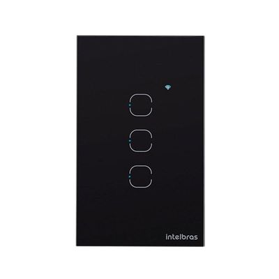 Interruptor Smart Wi-Fi Touch EWS 1003 Controle Remoto por Aplicativo e Voz Preto Intelbras