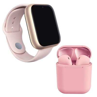 Kit 1 Relógio Smartwatch A1 Pro Plus Rosa + 1 Fone BT Rosa