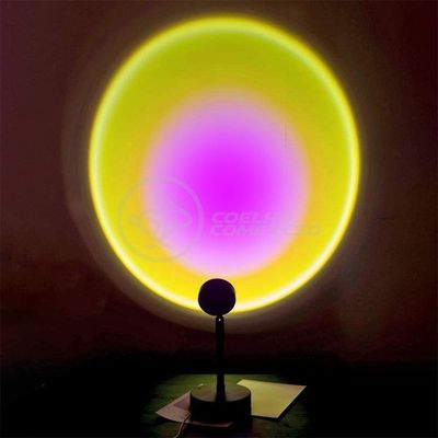 Luminária Projetor Smart Tech Mini Ring Light Sunset Sol para Efeito Decorativo USB 5V 5W Amarelo