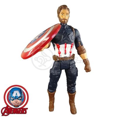 Boneco Action Figure Capitão America Fala 29cm 2 com Voz Azul Smart Bracelet