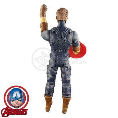 Boneco Action Figure Capitão America Fala 29cm 2 com Voz Azul Smart Bracelet