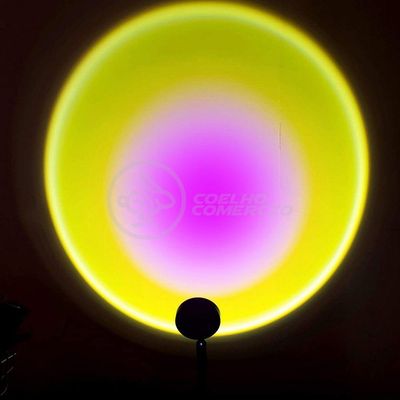 Luminária Projetor Smart Tech Mini Ring Light Sunset Sol para Efeito Decorativo USB 5V 5W Amarelo