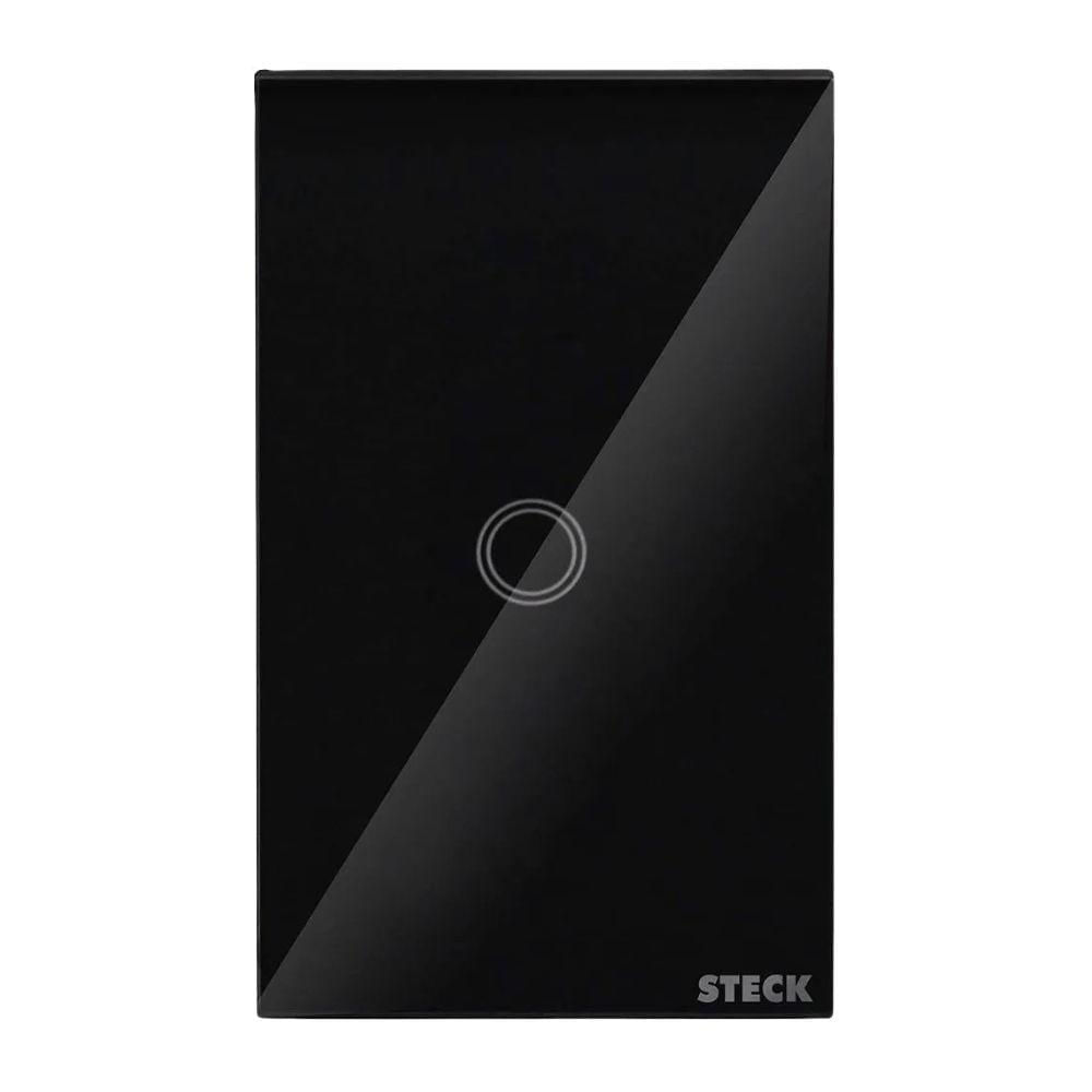 Interruptor Touch Wi-Fi Smarteck 4x2 1 Módulo com Comando de Voz Preto Steck Bivolt