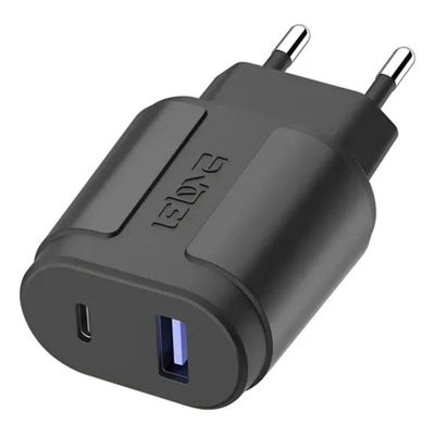 Carregador para Smartphone MDM Power Delivery 20W com Cabos Tipo C e Lightning Preto