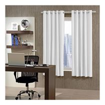 Cortina Blackout para Varão 200X160cm PVC Ilhós Bella Janela Branca com Cinza