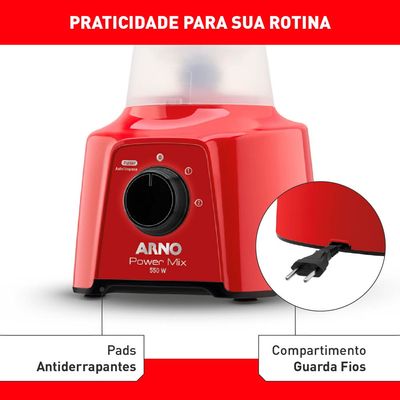 Liquidificador Arno Power Mix LQ11 Vermelho - 110V UNICA