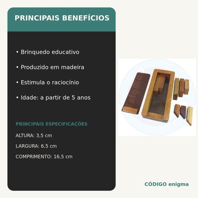 Quebra Cabeça Encaixe Simples Feito em Madeira