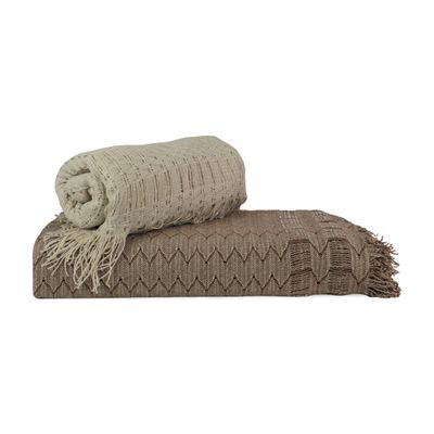 Mantas Texturizadas para Cama de Solteiro - 150cm x 180cm Dach Paris - Castanho