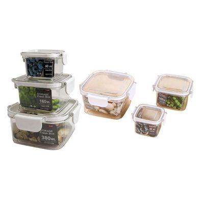 3 Potes Herméticos Quadrados Guardar Comida Freezer Microondas Geladeira Com Tampa Transparente