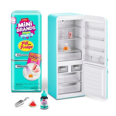 Brinquedo 77021K18B Culinária em Miniatura com Luz UV Funcional Mini Geladeira + 2 Mini Minis