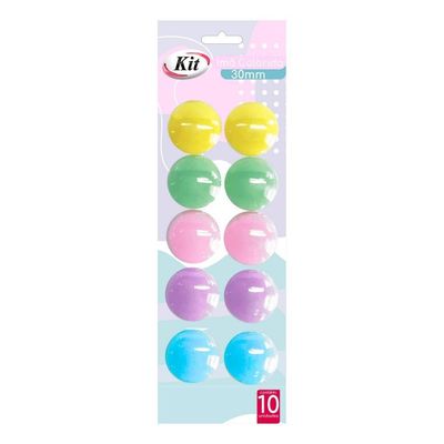Imã IMA Imã Colorido 30mm 10 Unidades IMA para Geladeiras Quadros e Lousas Colorido