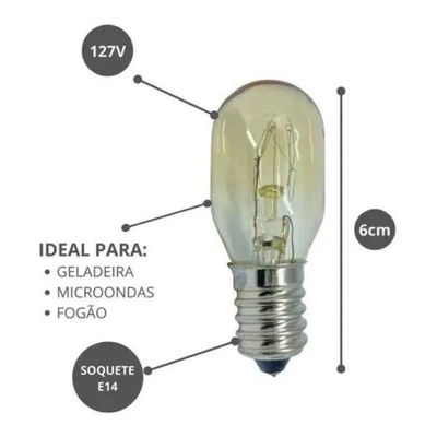 Lâmpada de Geladeira Foxlux Incandescente Base E14 15W 220V