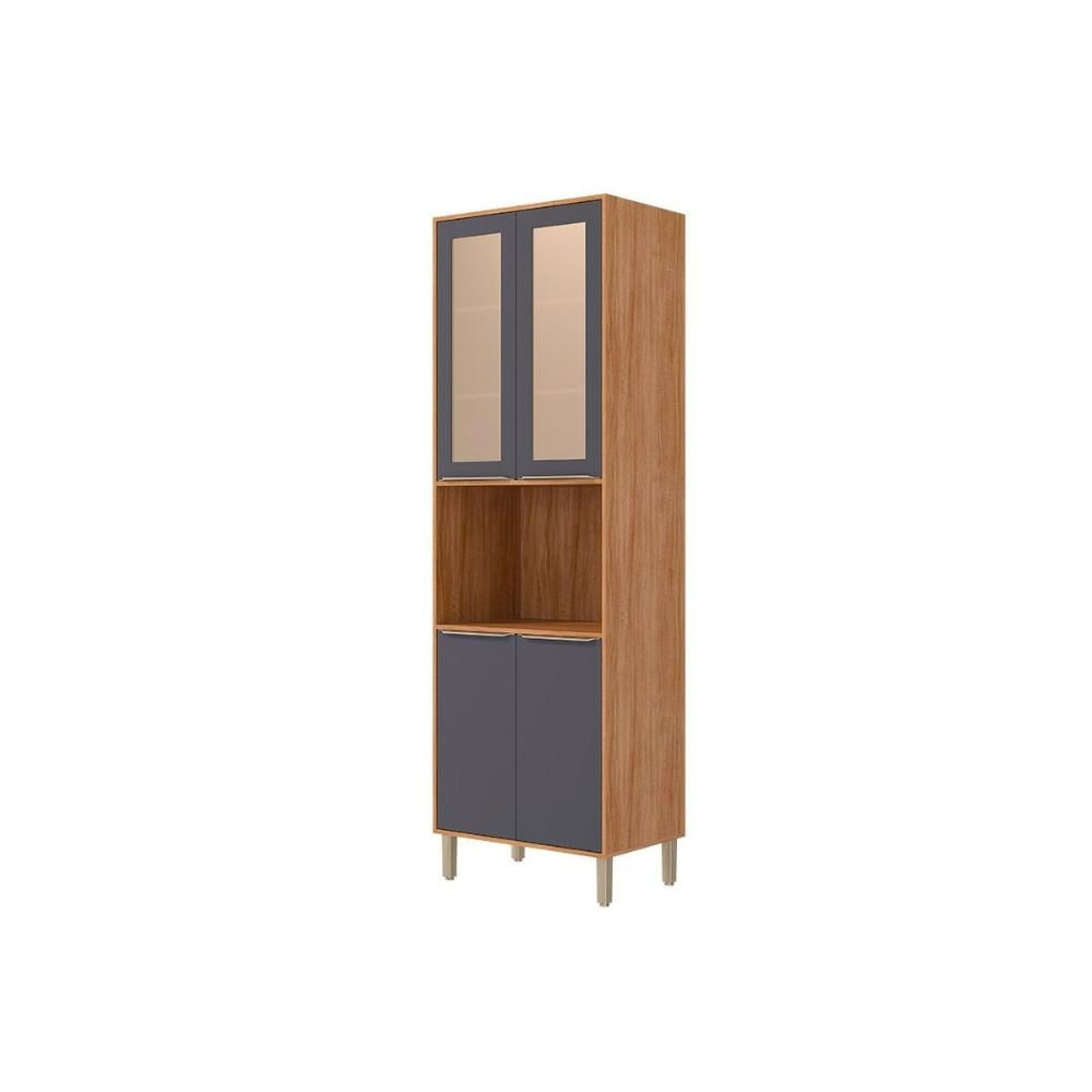 Paneleiro Cozinha Celeste 4 Portas c/Vidro 70cm Titanium MGM