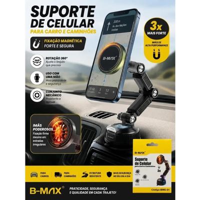 Suporte Celular Grande Para Caminhonete Ônibus Vans Caminhão Carreta BMG-01