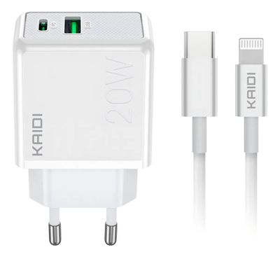 Carregador Lightning 20W USB C Branco Cabo Incluso Proteção
