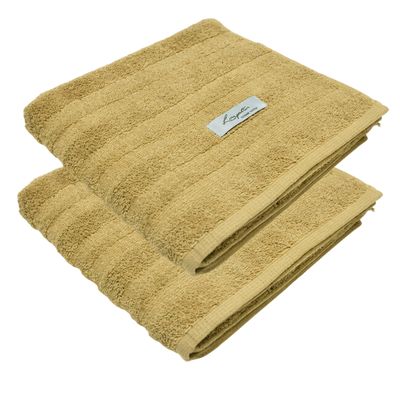 Kit 02 - Toalha Rosto KazzaVip Felpuda 100% Algodão Loft 48cm x 90cm Bege