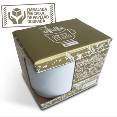 Caneca KazzaVip do Paraná Cerâmica 360 ML Estádio Vila Capanema Licenciada Branco