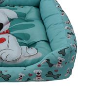Cama Pet para Cães e Gatos KazzaVip Sarja 100% Poliéster Estampa Osso Dog Tamanho(P) Verde Acqua