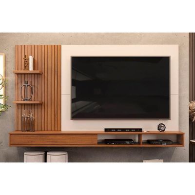 Painel Home p/ TV 60 Pol Bento 190cm Freijó/White DJ Móveis