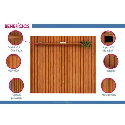 Rack c/Painel p/ TV 80 Pol Pratic/Celine 275cm Off DJ Móveis