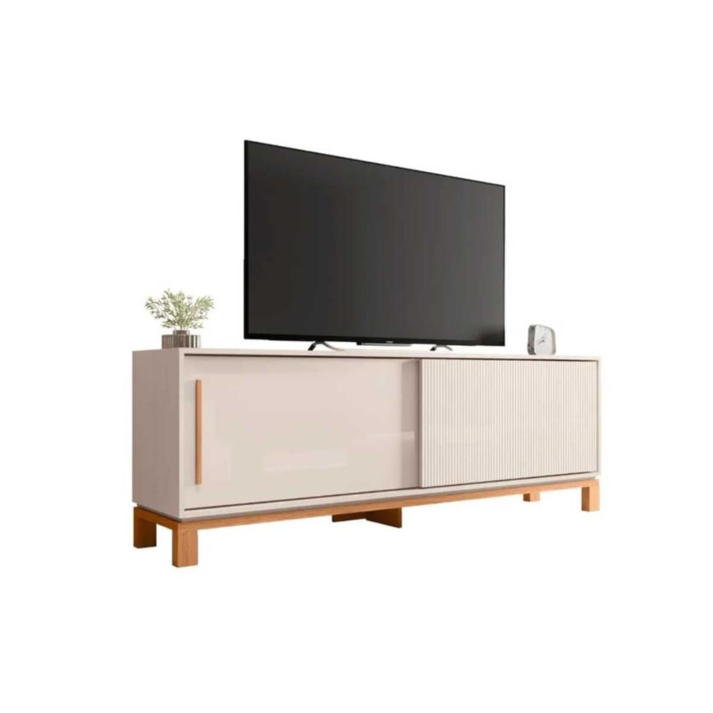 Rack Bancada p/ TV 65 Pol Mondrian 180cm Off/Freijo Caemmun