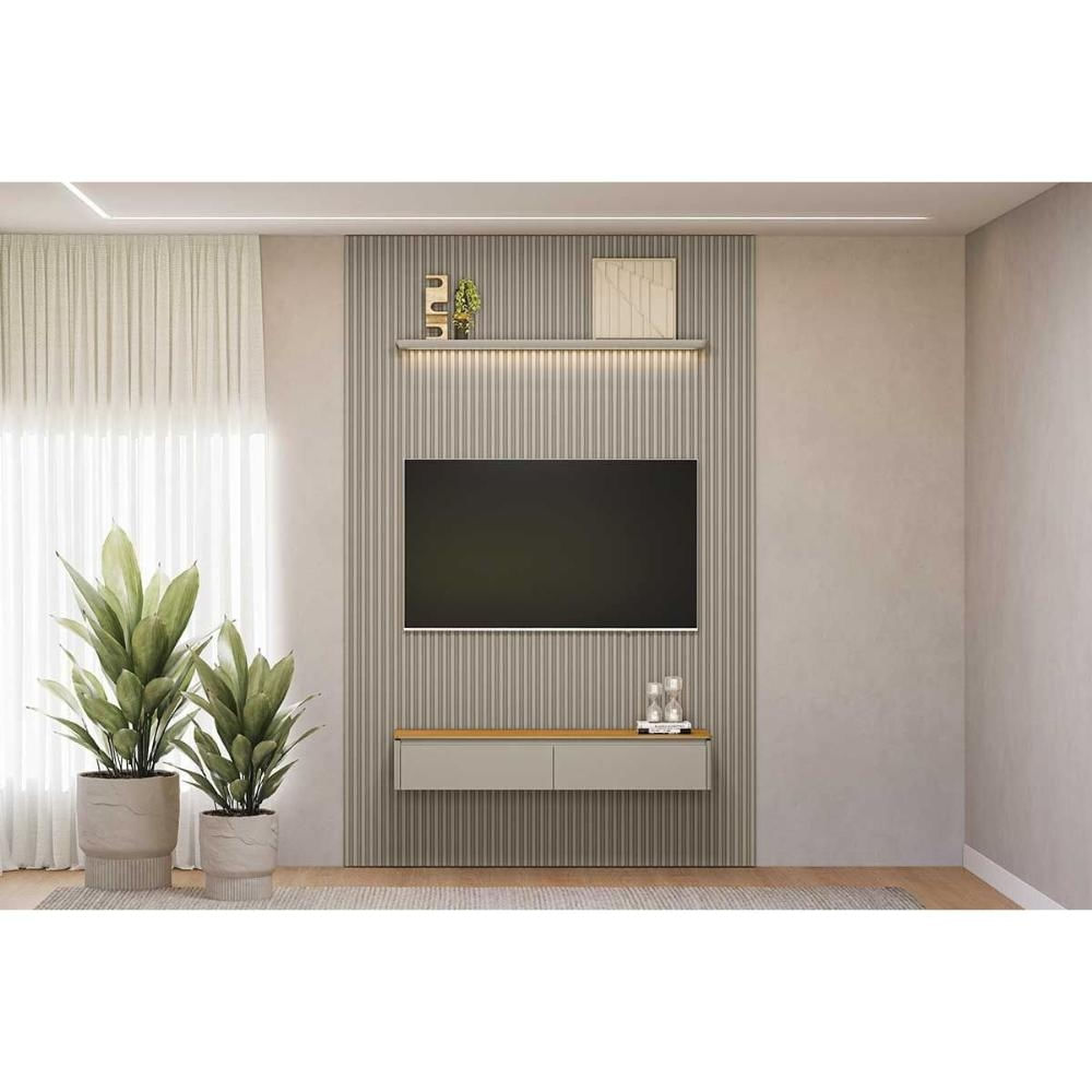 Painel Home p/ TV 75 Pol Modular 1.8 180cm Gris Linea