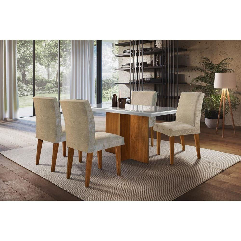 Mesa Jantar Berlim 120 + 4 Cad Grécia Capuccino Rufato