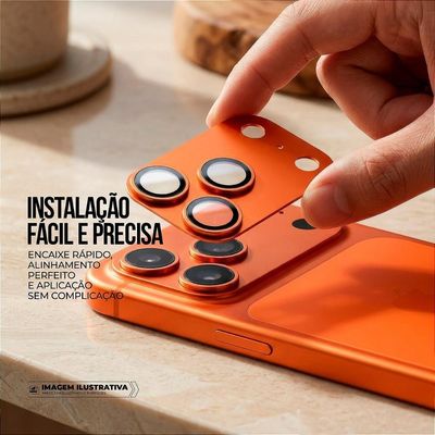 Protetor de Lente para iPhone 17 Pro Max - Survivor - Laranja com molde aplicador - Gshield