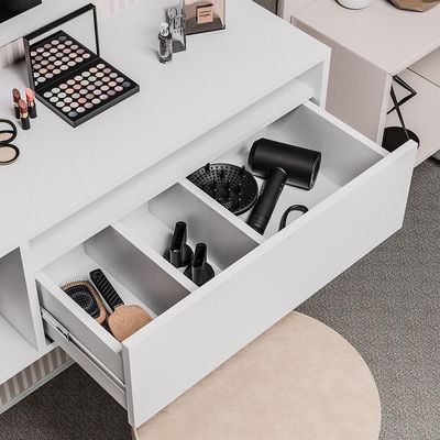 Penteadeira Camarim Com Espelho Suspensa 90cm 1 Gaveta Elle Z34 Branco - Mpozenato