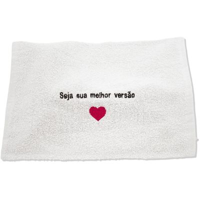 Toalha para Manicure Bordada com Frase "Mais Curtidas" - 28x45cm - Princesa -Branco A vida é cor que vc pinta