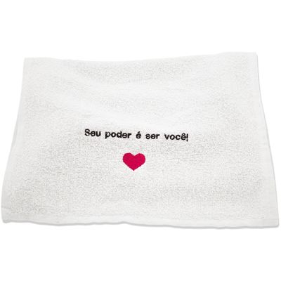 Toalha para Manicure Bordada com Frase "Mais Curtidas" - 28x45cm - Princesa -Branco A vida é cor que vc pinta