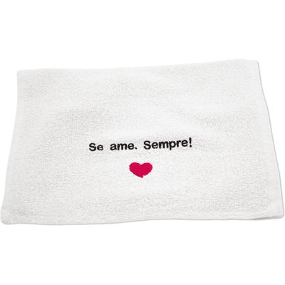 Toalha para Manicure Bordada com Frase "Mais Curtidas" - 28x45cm - Princesa -Branco A vida é cor que vc pinta