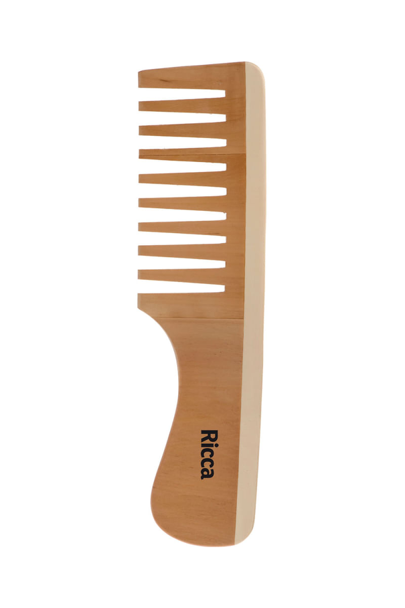 Pente para Cabelo Ricca Madeira Dente Largo