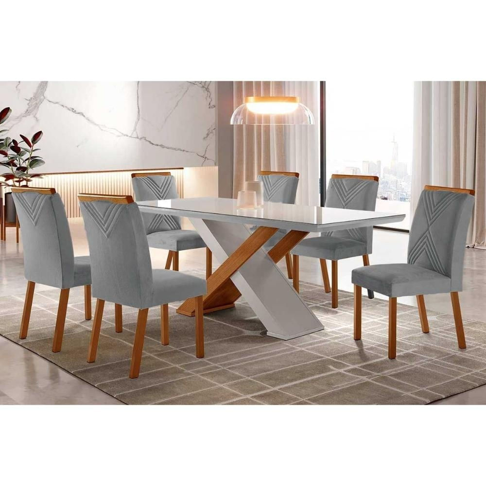 Mesa Sala Imperatriz 180 + 6 Cad Amsterdã Capuccin Rufato