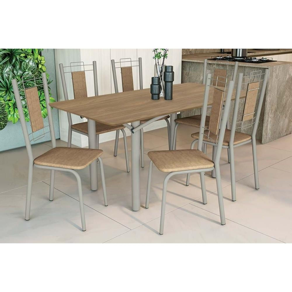 Mesa Sala Elba 160 + 6 Cad Florença Niquel/Cap Kappesberg