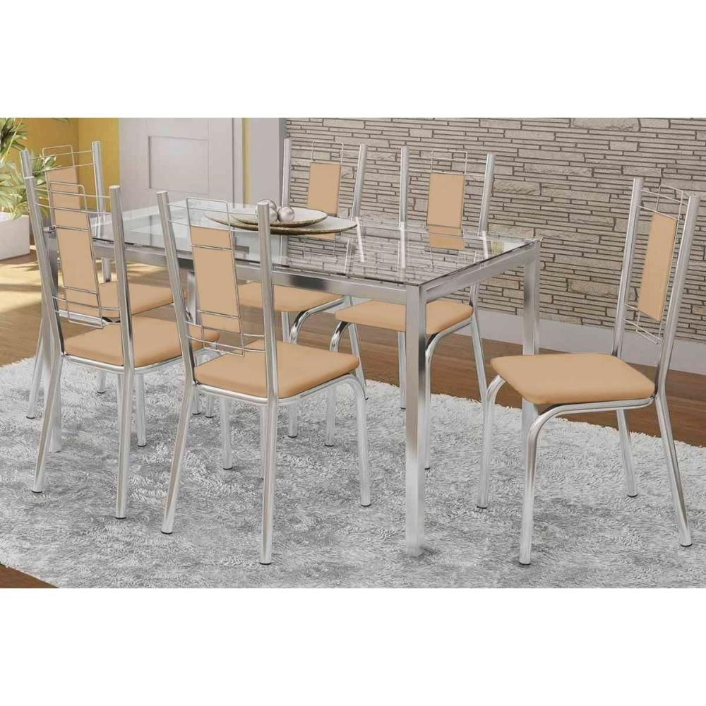 Mesa Sala Reno 150 + 6 Cad Florença Cromado Kappesberg