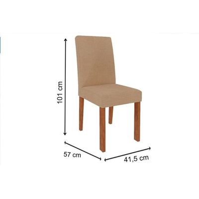 Mesa Sala Ágata 130 + 4 Cad Maia Nature/Chocolate Cimol