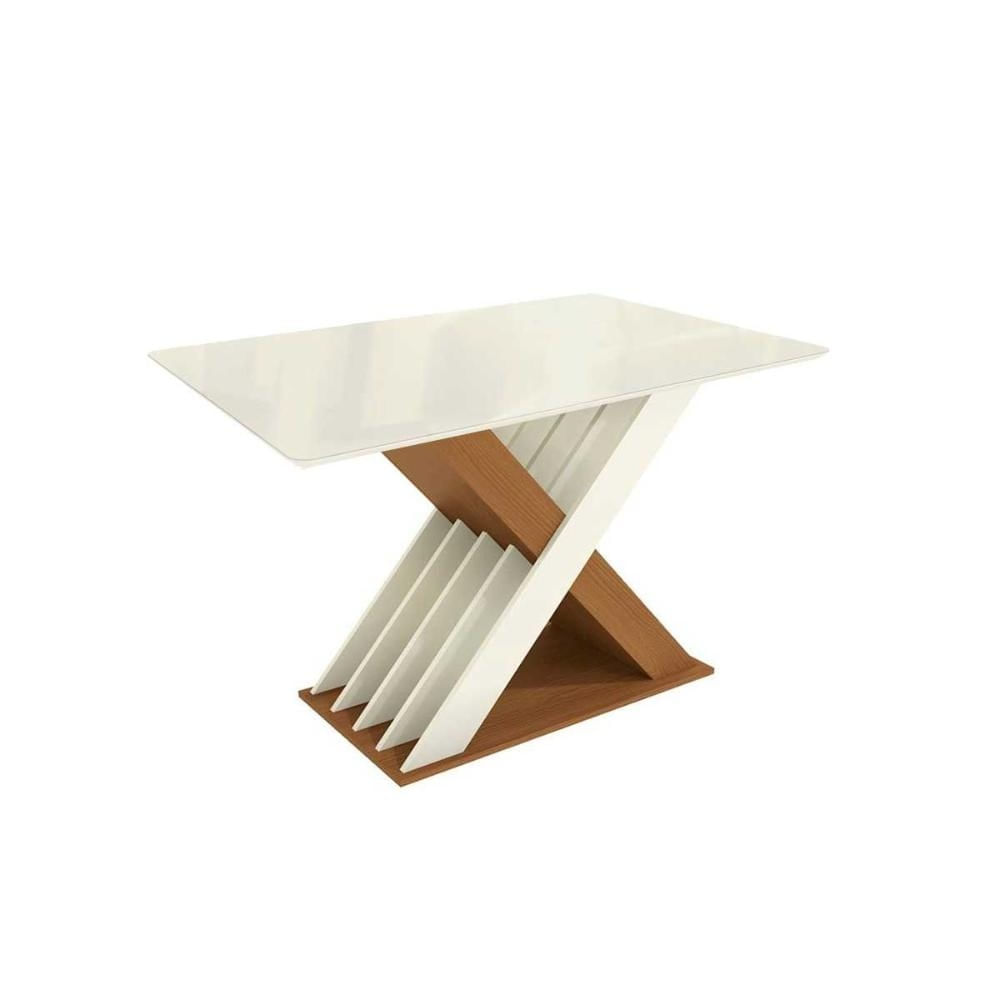 Mesa Cozinha Graviola Madeirada/Vidro 120cm Canela Kappesberg
