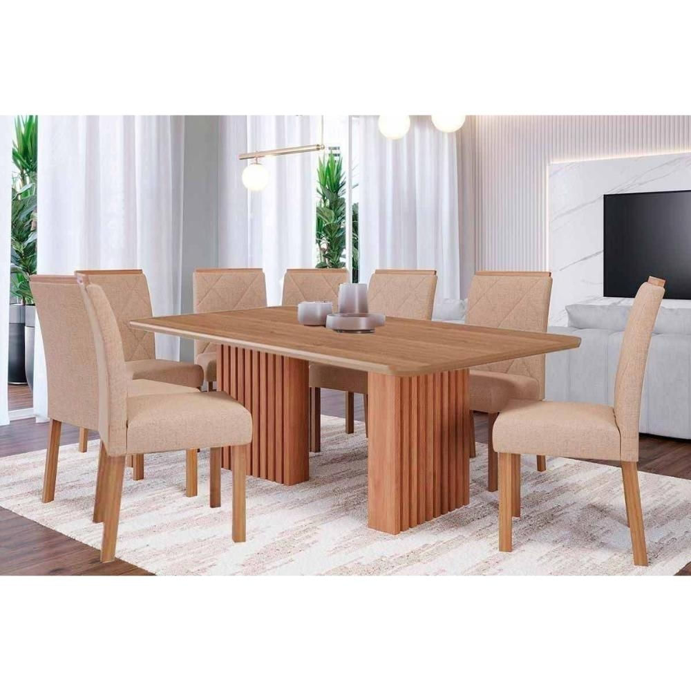 Mesa Sala Ester 210 + 8 Cad Fernanda Cinamomo Cimol