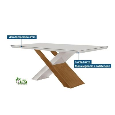 Mesa Sala Imperatriz 180 + 6 Cad Havana Naturale Rufato